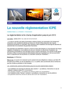 Mémo Nouvelles ICPE (PDF 297Kb)
