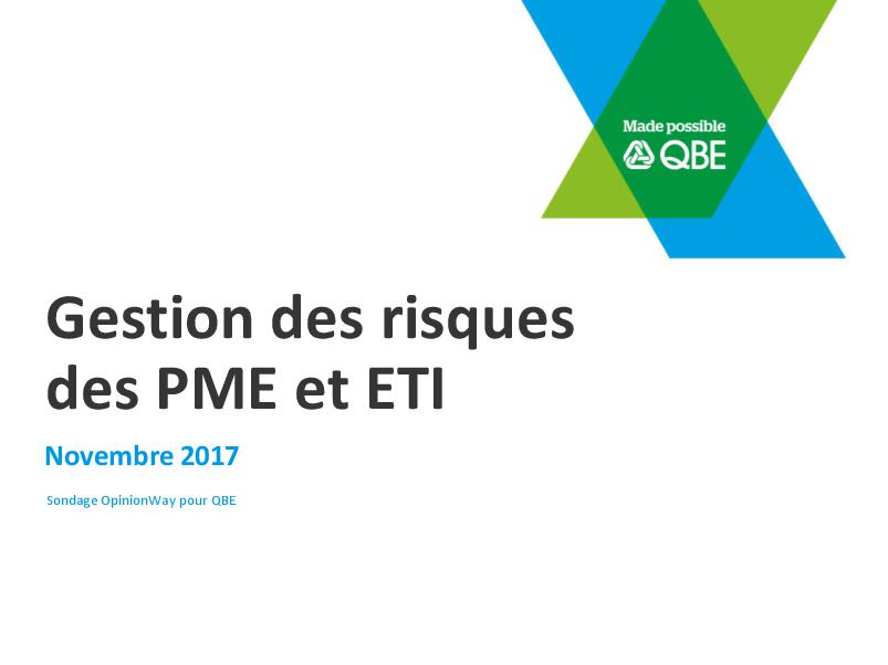 Etude réalisée par Opinion Way sur la gestion des risques des PME et ETI en France